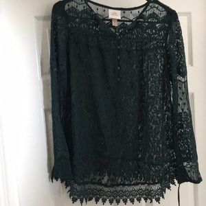 NWT Knox Rose Lace Long Sleeve Blouse